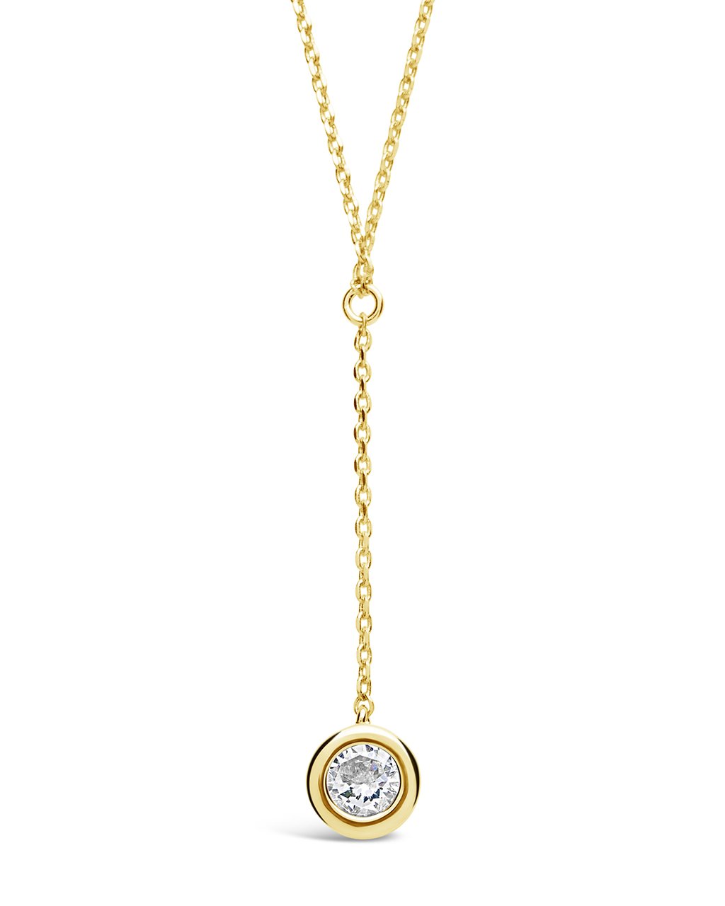 Sterling Silver CZ Y Drop Necklace - Sterling Forever
