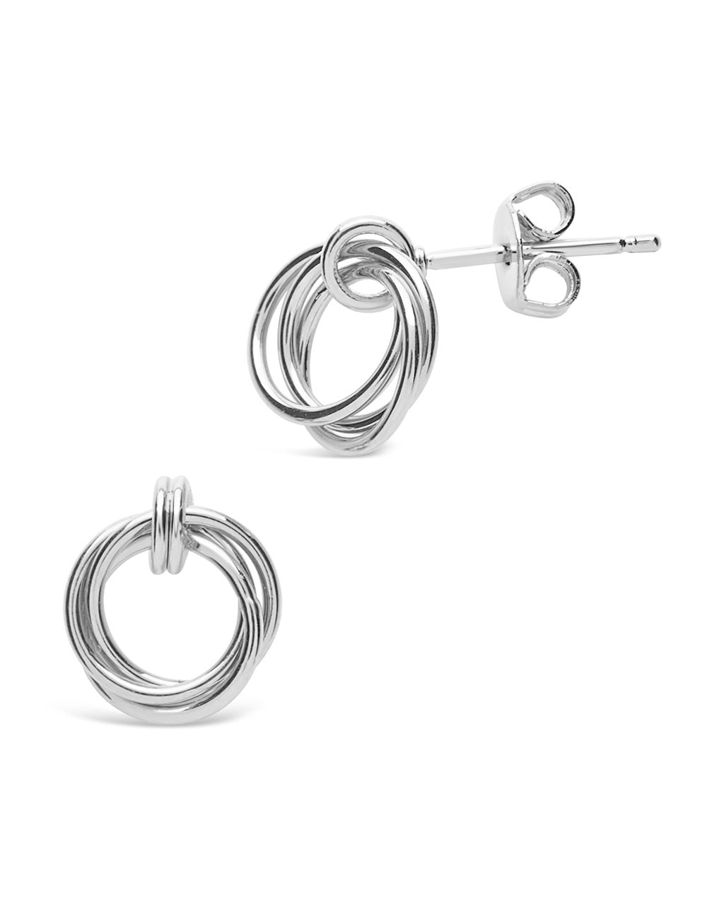 Sterling Silver Linked Circle Stud Earrings - Sterling Forever