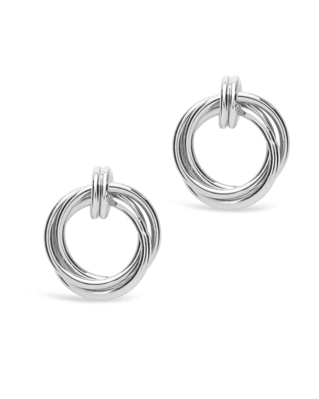 Sterling Silver Linked Circle Stud Earrings - Sterling Forever