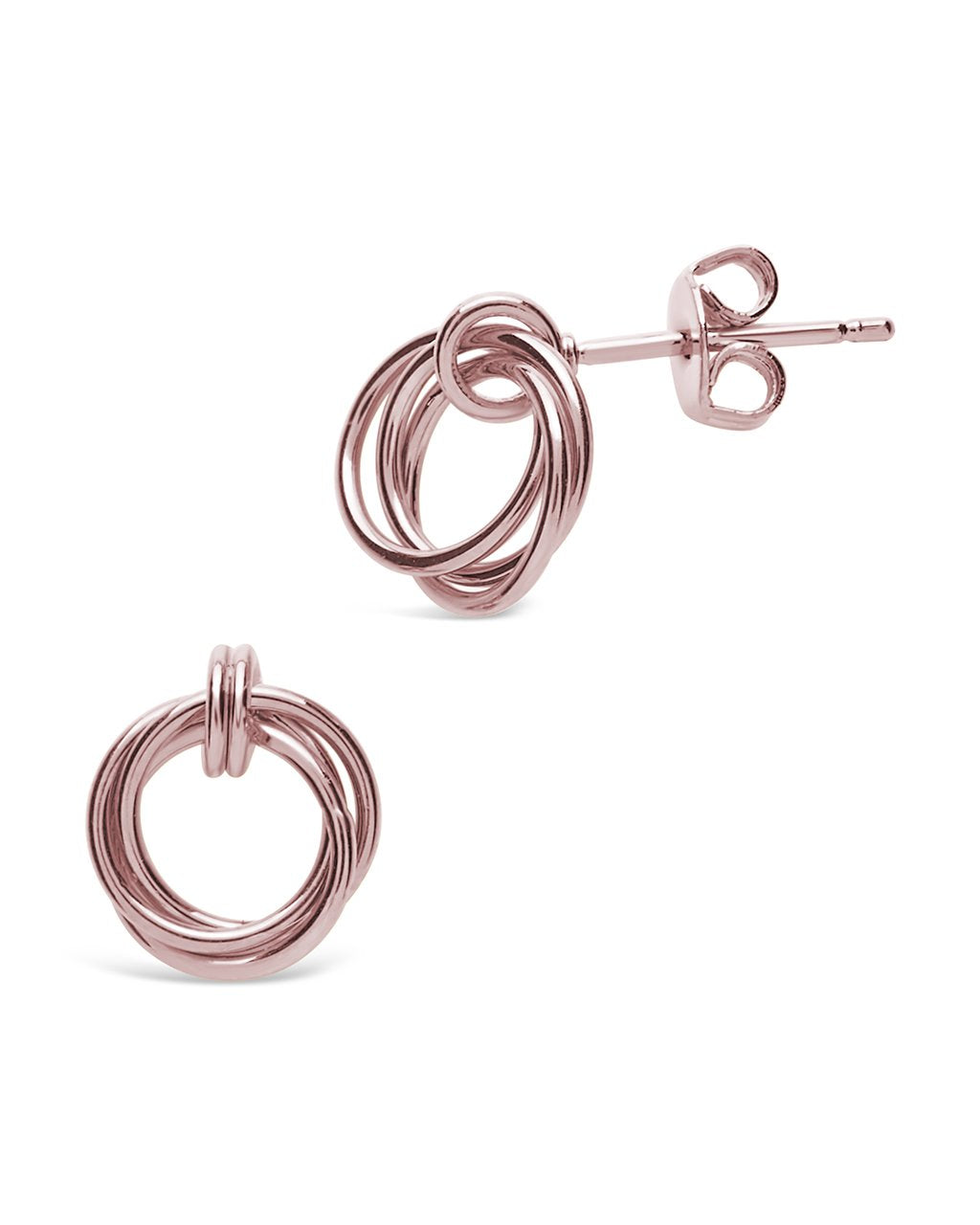 Sterling Silver Linked Circle Stud Earrings - Sterling Forever