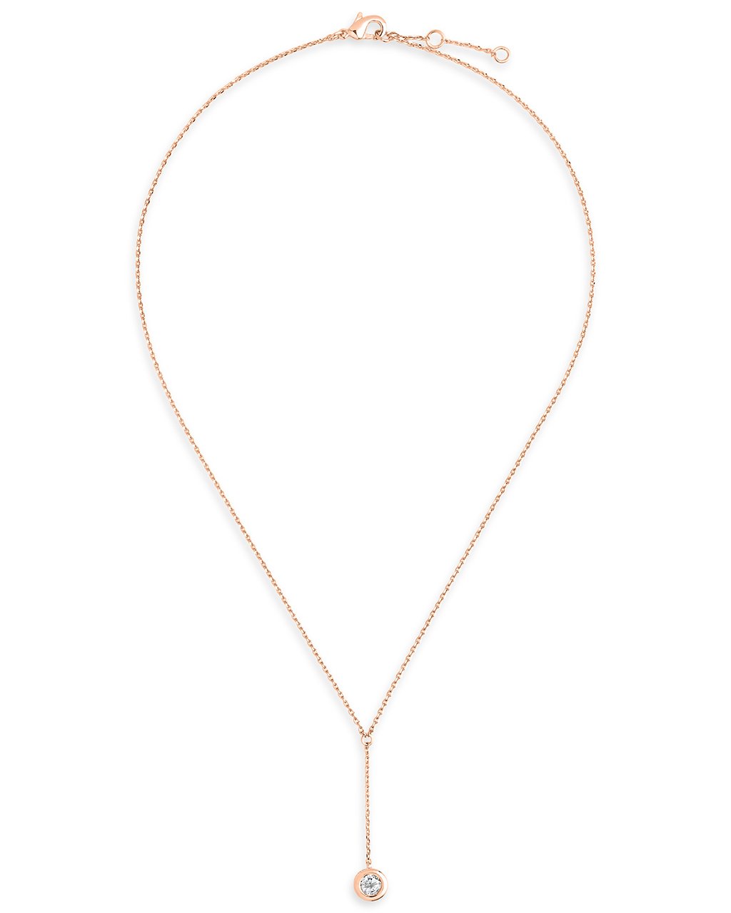Sterling Silver CZ Y Drop Necklace - Sterling Forever
