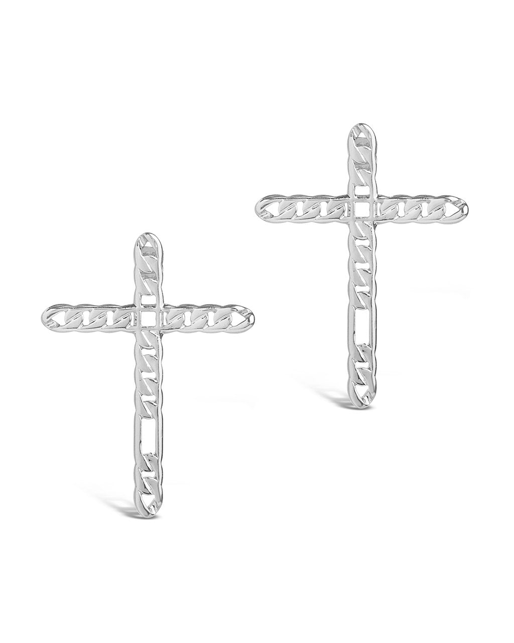 Linked Cross Earrings - Sterling Forever