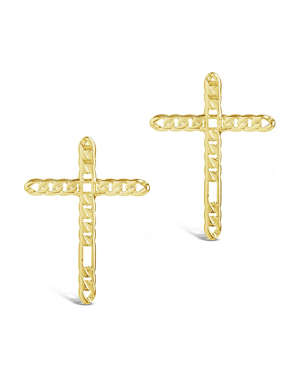 Linked Cross Earrings - Sterling Forever