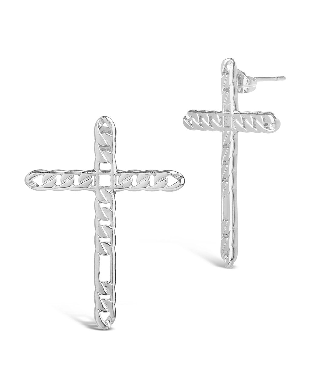 Linked Cross Earrings - Sterling Forever