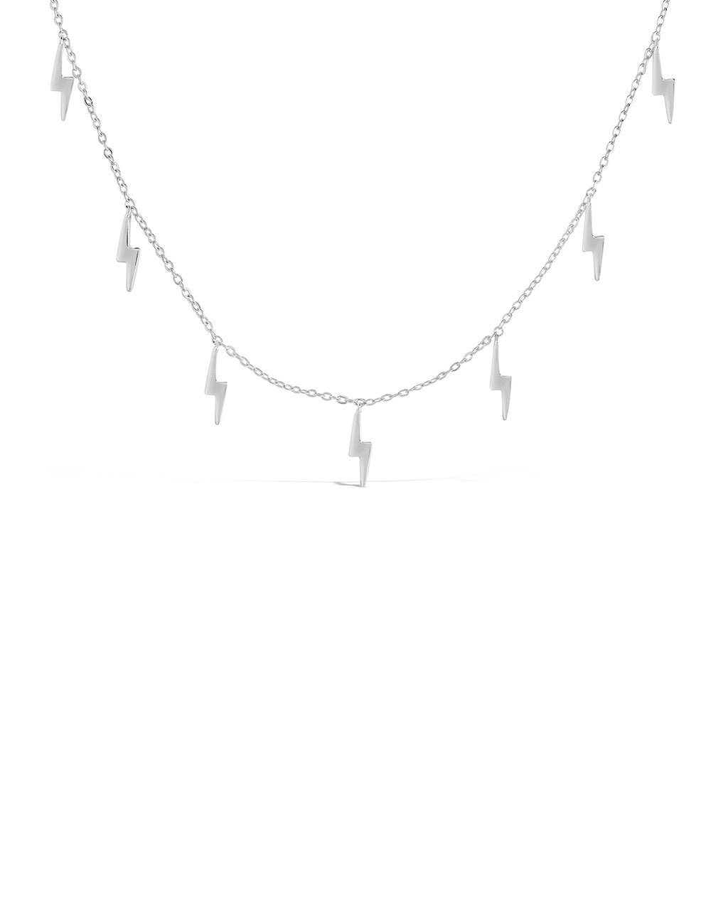 Sterling Silver Multi Lightning Bolt Pendant Necklace - Sterling Forever