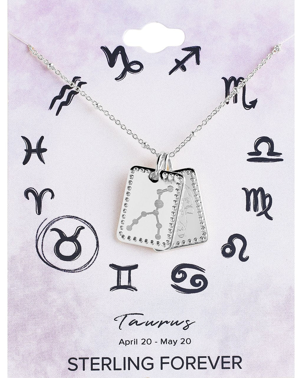 Zodiac Tag Necklace - Sterling Forever