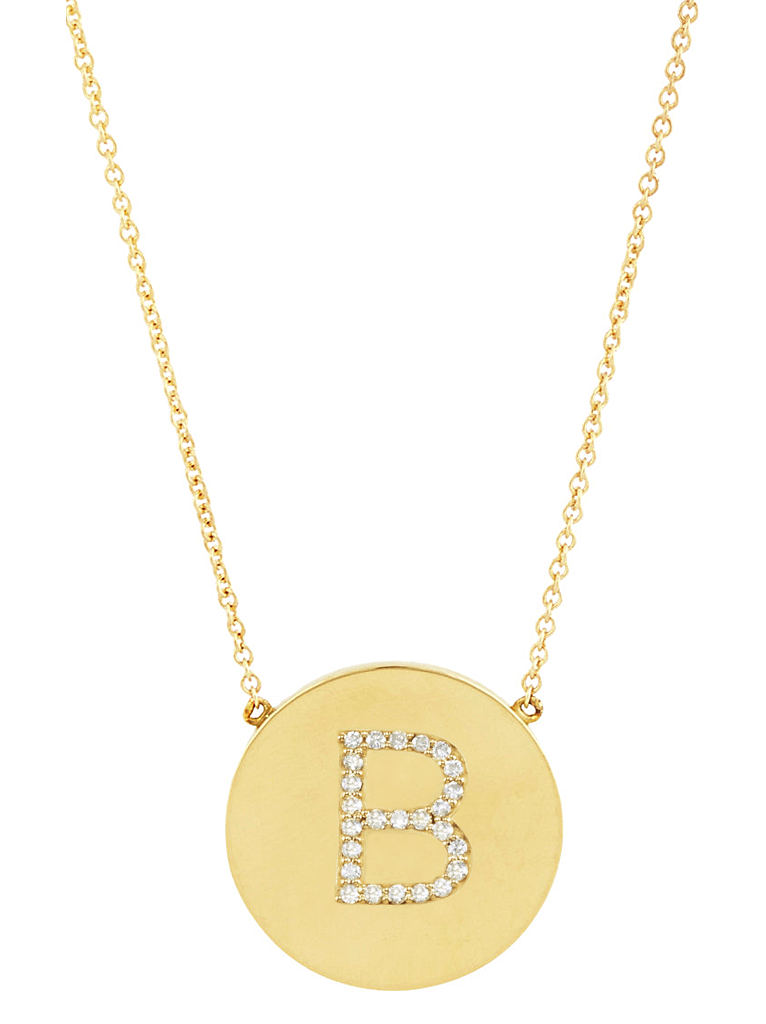 14K Gold Vermeil CZ Round Initial Necklace - Sterling Forever