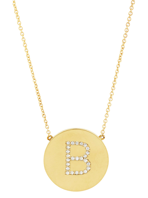 14K Gold Vermeil CZ Round Initial Necklace - Sterling Forever