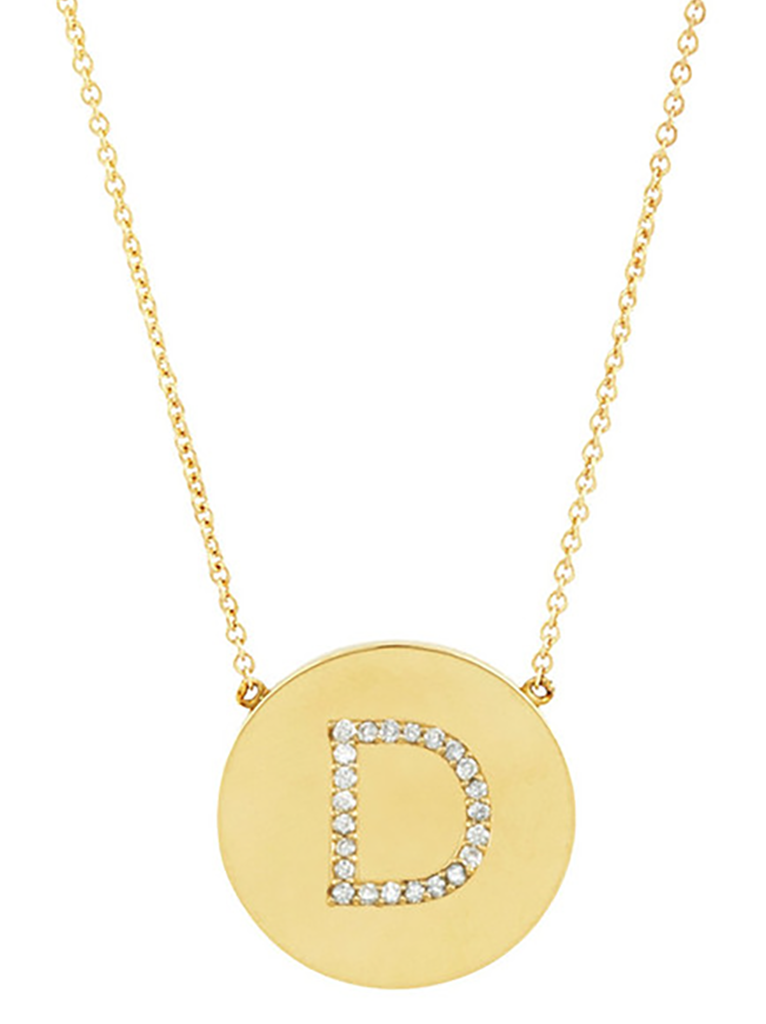 14K Gold Vermeil CZ Round Initial Necklace - Sterling Forever