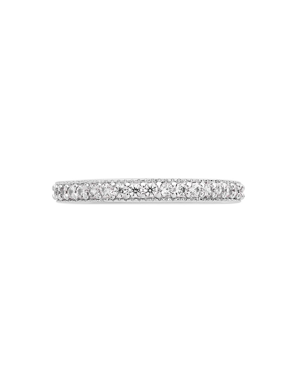 Sterling Silver Thin CZ Band Ring - Sterling Forever
