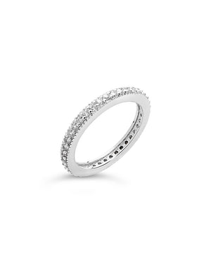 Sterling Silver Thin CZ Band Ring