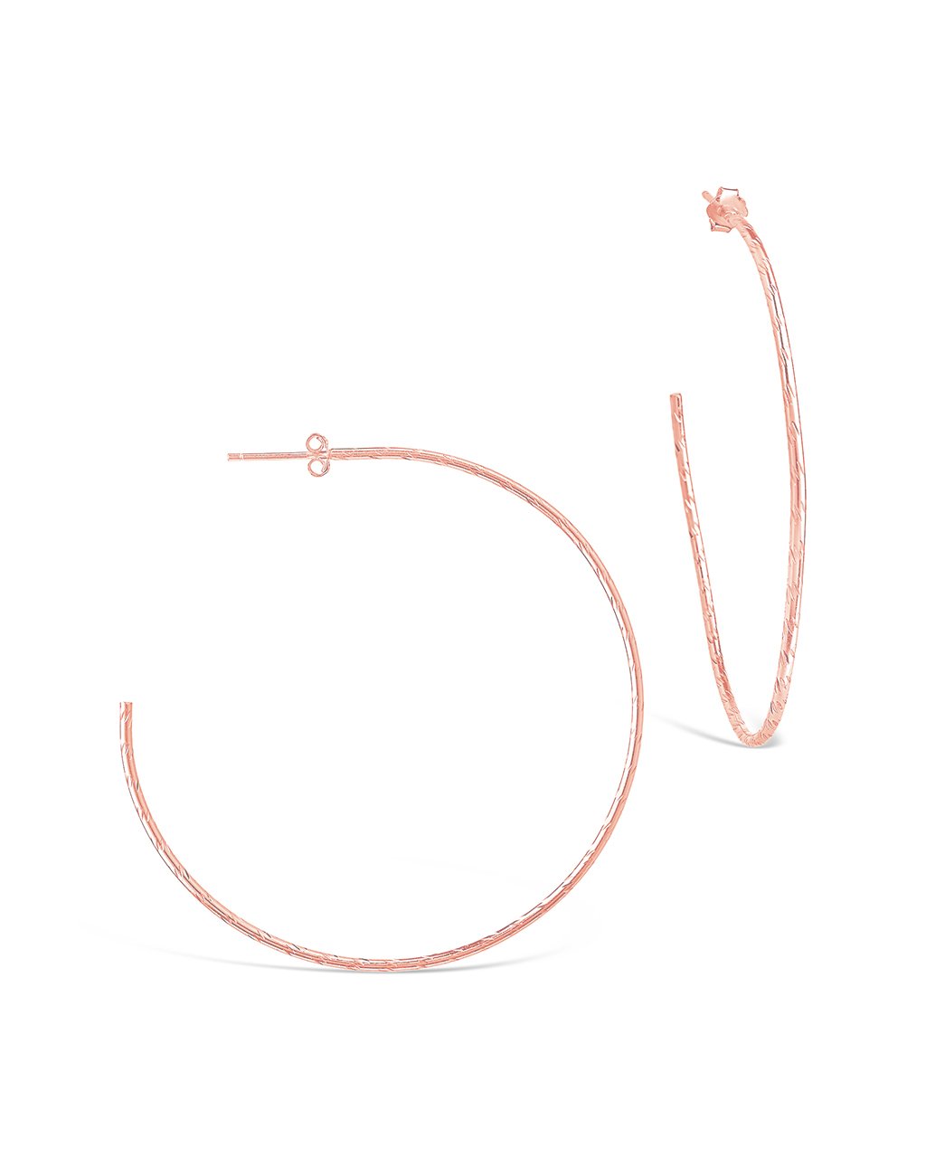 Sterling Silver Textured Hoops - Sterling Forever
