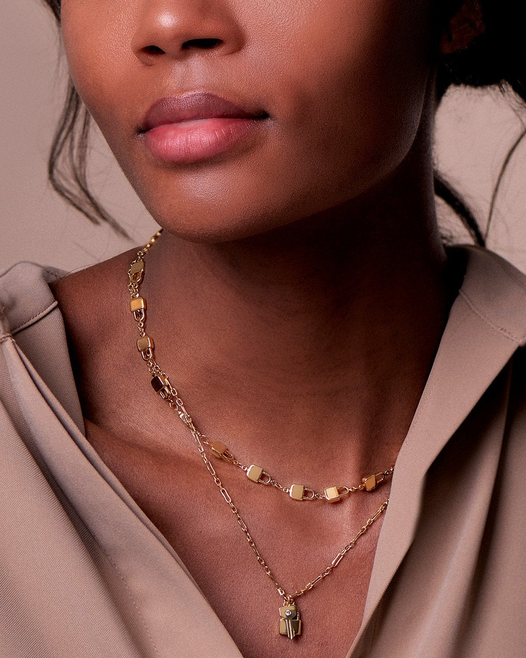 Lock & Key Layered Necklace Necklace Sterling Forever 