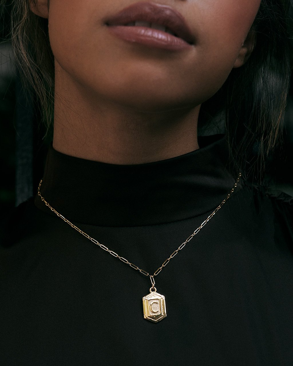 Hexagon Tag Initial Necklace Necklace Sterling Forever 