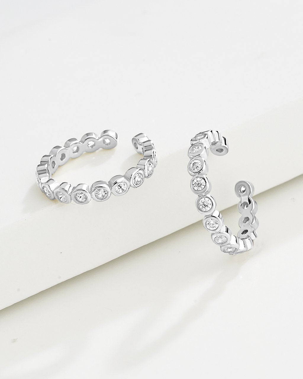 Delicate Bubble CZ Ear Cuff Set of 2 - Sterling Forever