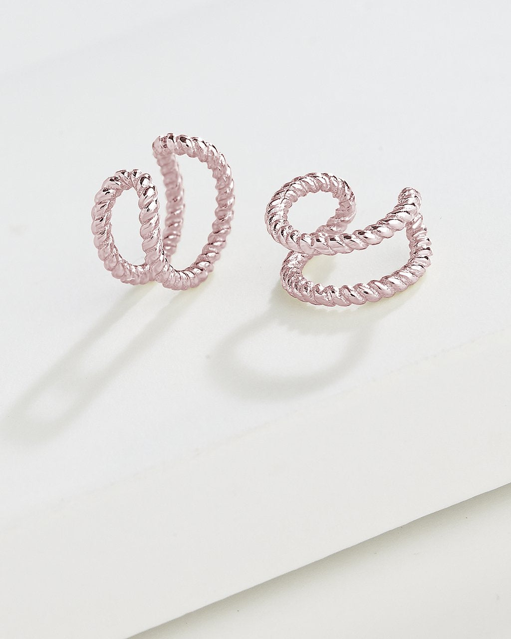 Braided Double Row Ear Cuff Set of 2 - Sterling Forever