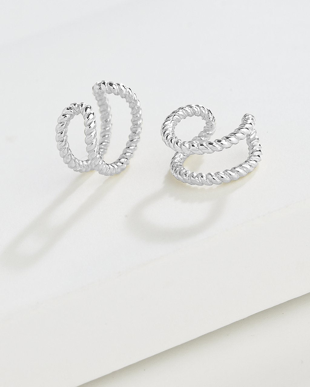 Braided Double Row Ear Cuff Set of 2 - Sterling Forever