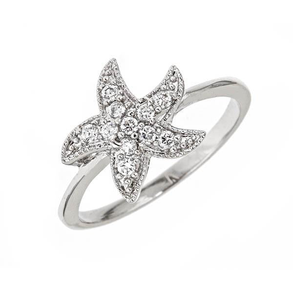 Sterling Silver CZ Starfish Ring - Sterling Forever