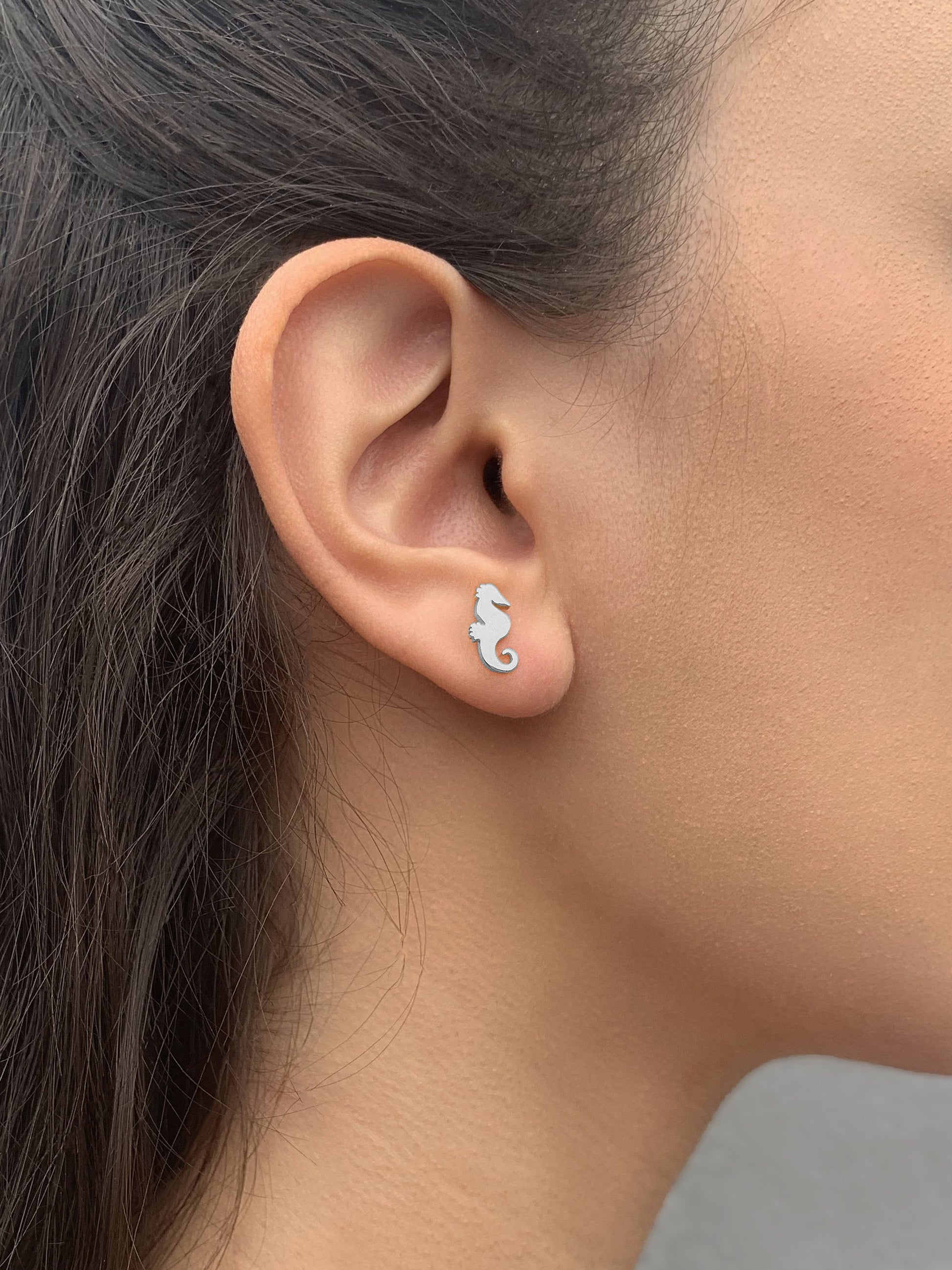 Sterling Silver Seahorse Stud Earrings - Sterling Forever