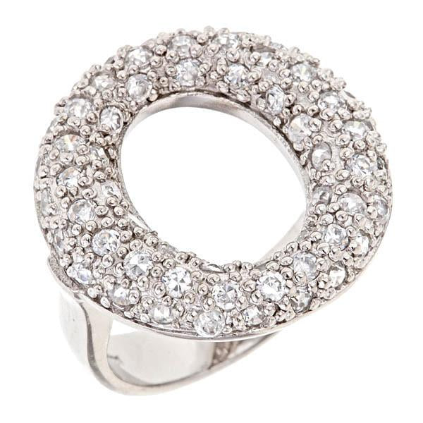 Sterling Silver Pave O Ring - Sterling Forever