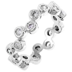 Sterling Silver Cubic Zirconia Bubbles Band Ring - Sterling Forever