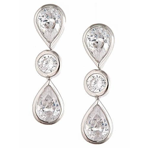 Sterling Silver w/ CZ Swing Drop Earrings - Sterling Forever